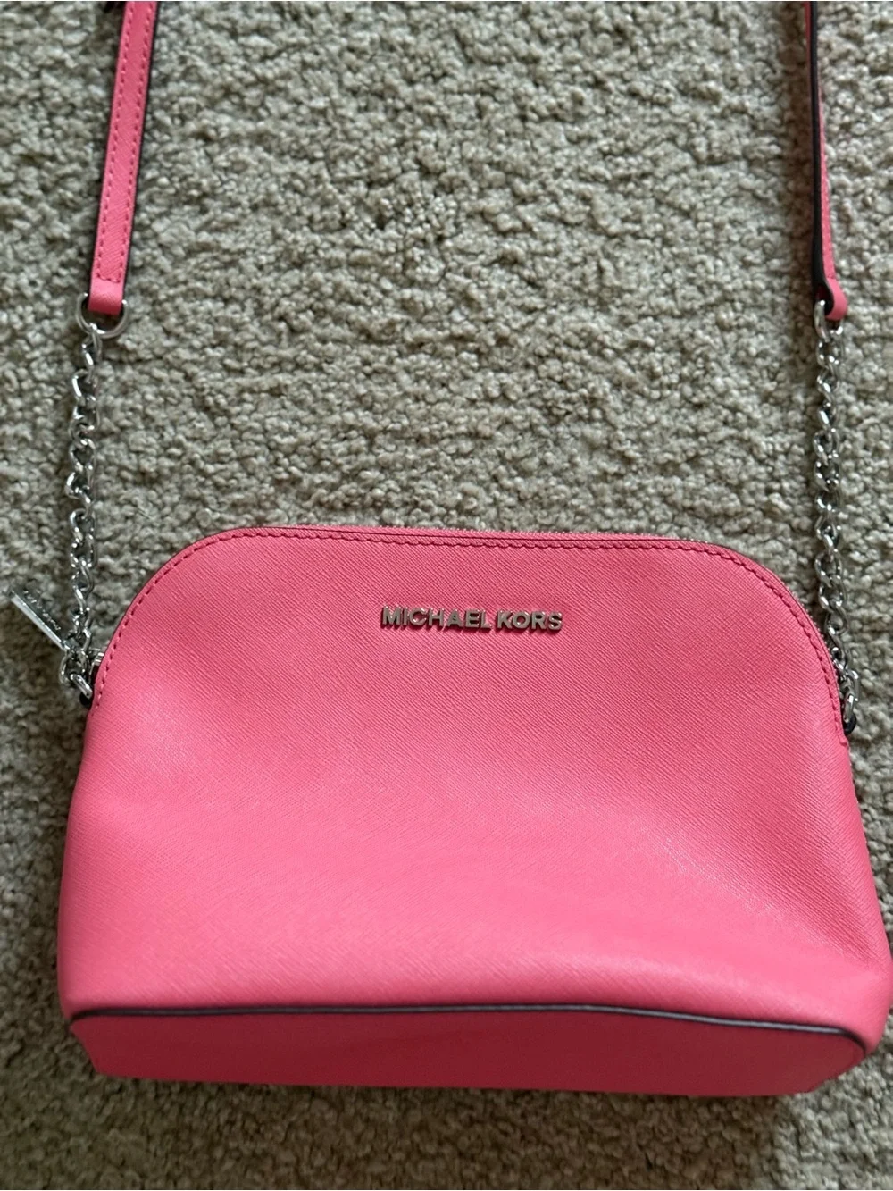 Michael Kors Coral Pink Saffiano Crossbody Bag